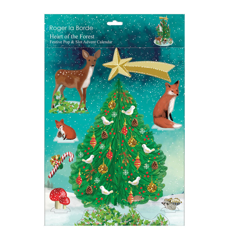 Entdecke den 3D-Adventskalender „Heart of the Forest“ von Roger la Borde – ein nostalgischer Weihnachtskalender mit 24 Türchen und stimmungsvoller Waldszene.