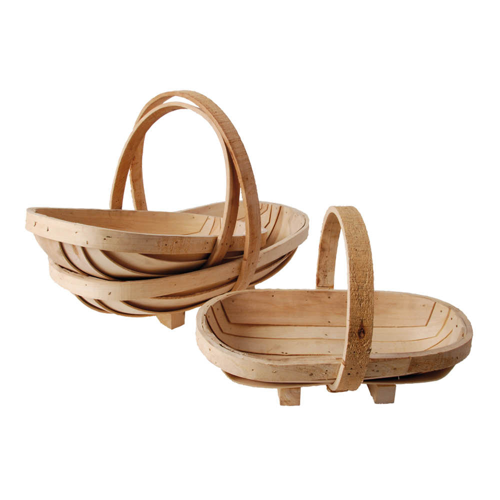 Holz-Gartenkorb 3er Set aus Weidenzweigen – stapelbare Körbe in verschiedenen Größen von Esschert