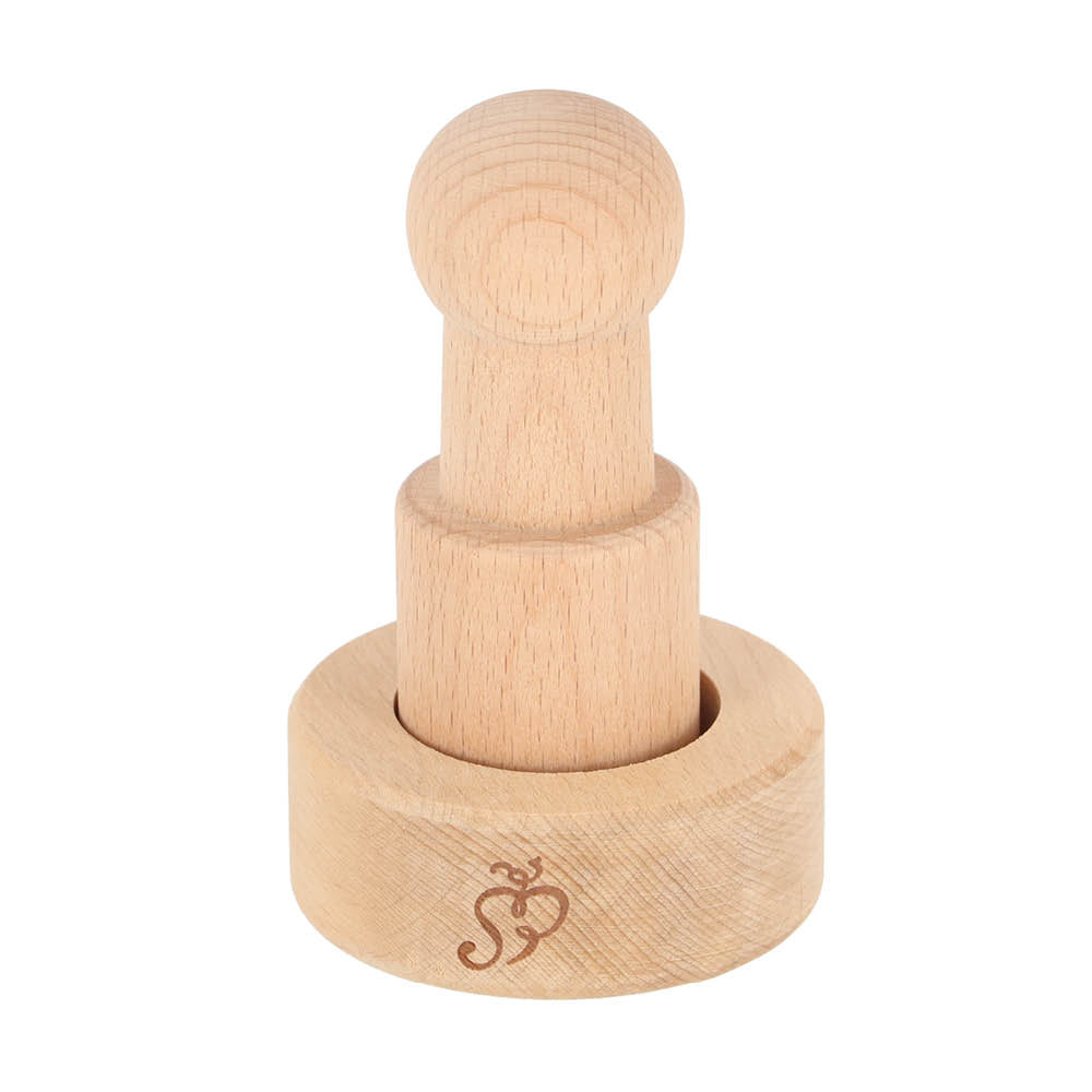 Papiertopf Presse aus Buchenholz zur Herstellung von Pflanztöpfchen aus Papier