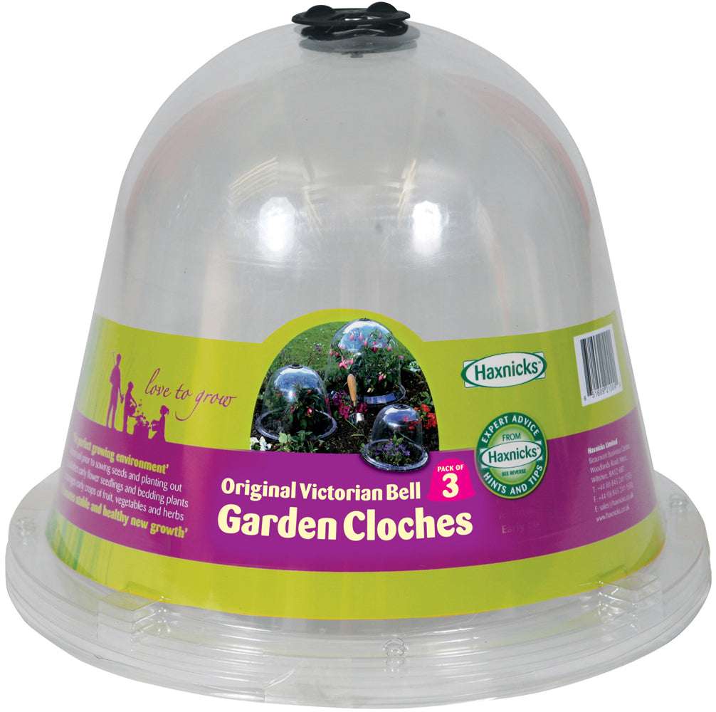 Haxnicks Pflanzglocke im 3er Set groß aus UV-stabilem Kunststoff, Pflanzschutz für Beete und Jungpflanzen