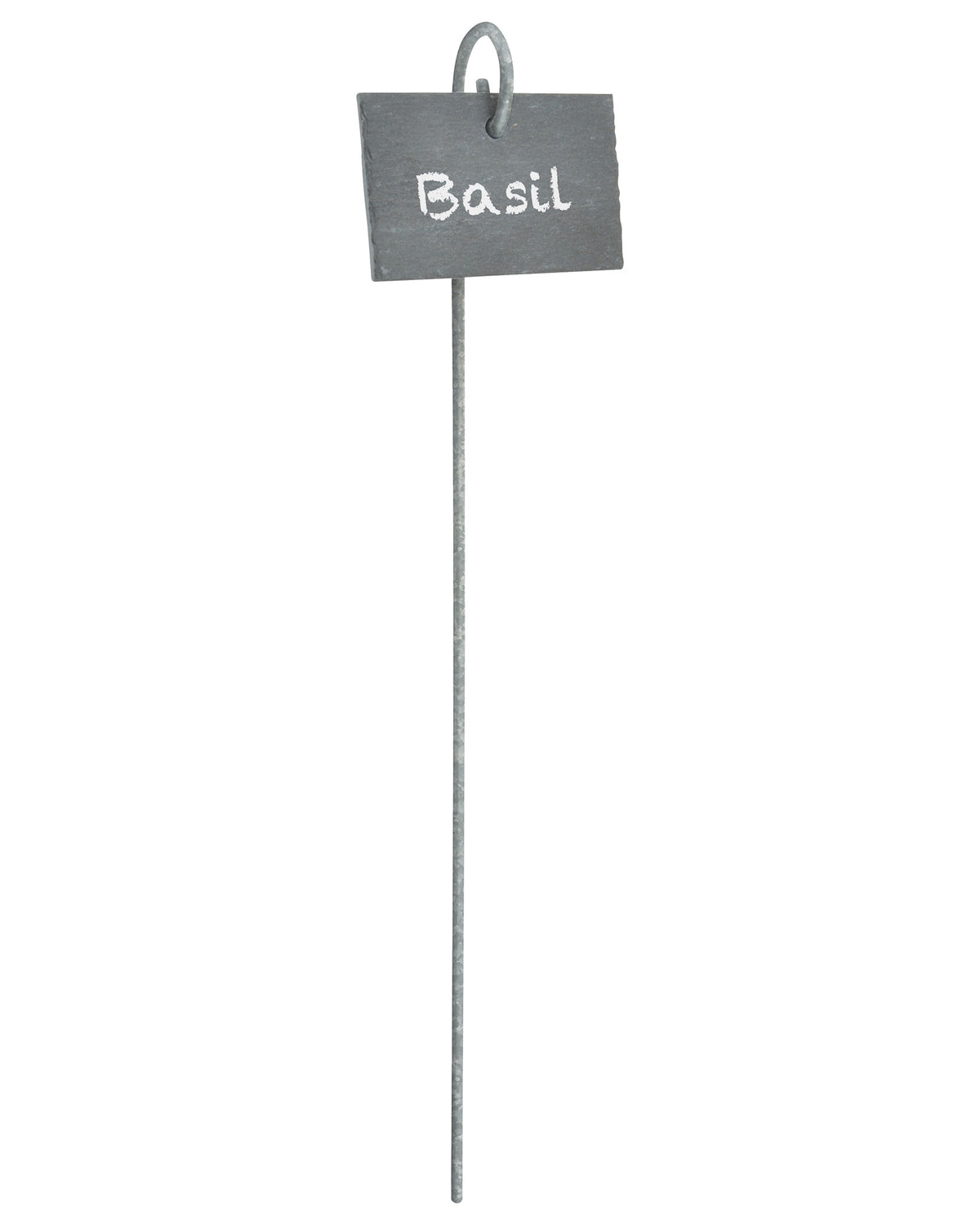 Schiefer-Pflanzschild am Haken – wetterfestes Gartenschild mit Metallstab, beschriftbar mit Kreide oder Marker