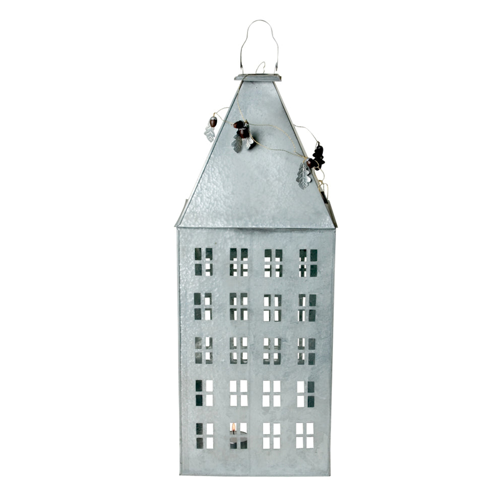 Walther & Co Zinkhaus groß – handgearbeitetes Dekohaus aus Zink mit ausgestanzten Fenstern