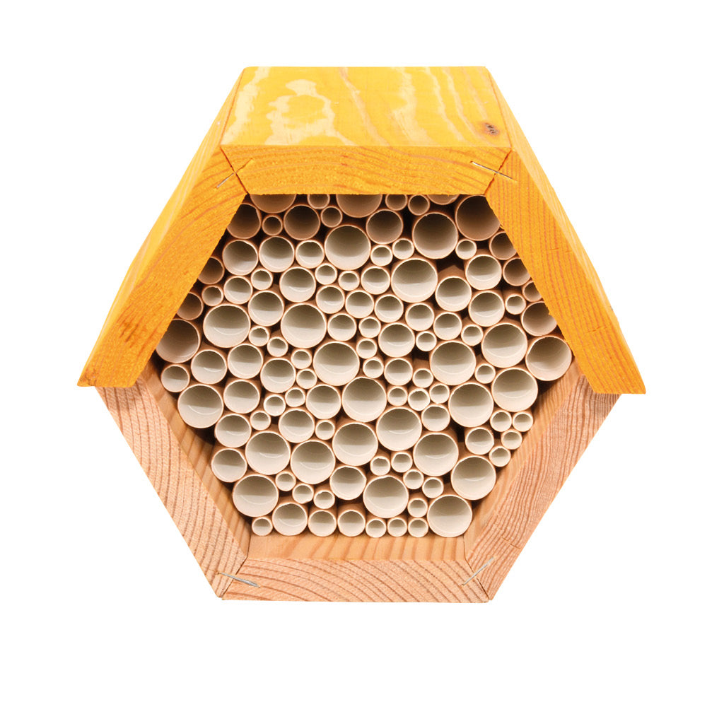 Natürliches Bienenhotel aus Holz – ideal für Mauerbienen