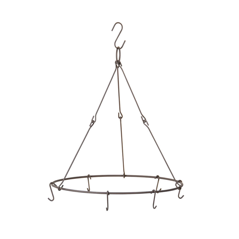 Rundes Hängegestell aus Metall mit Haken zum Trocknen von Kräutern und Blumen