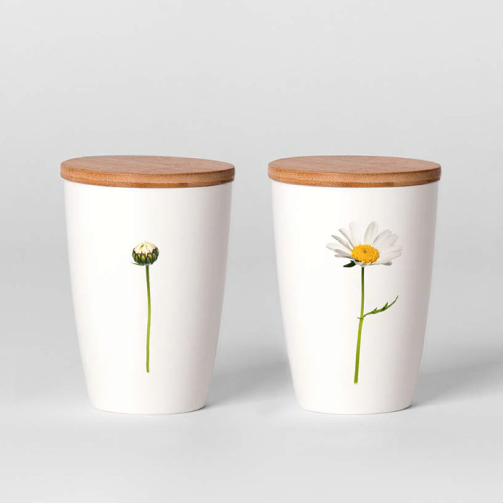 Großer Simply Flowers Becher mit Margeriten-Motiv, schlichtes Nordic Design