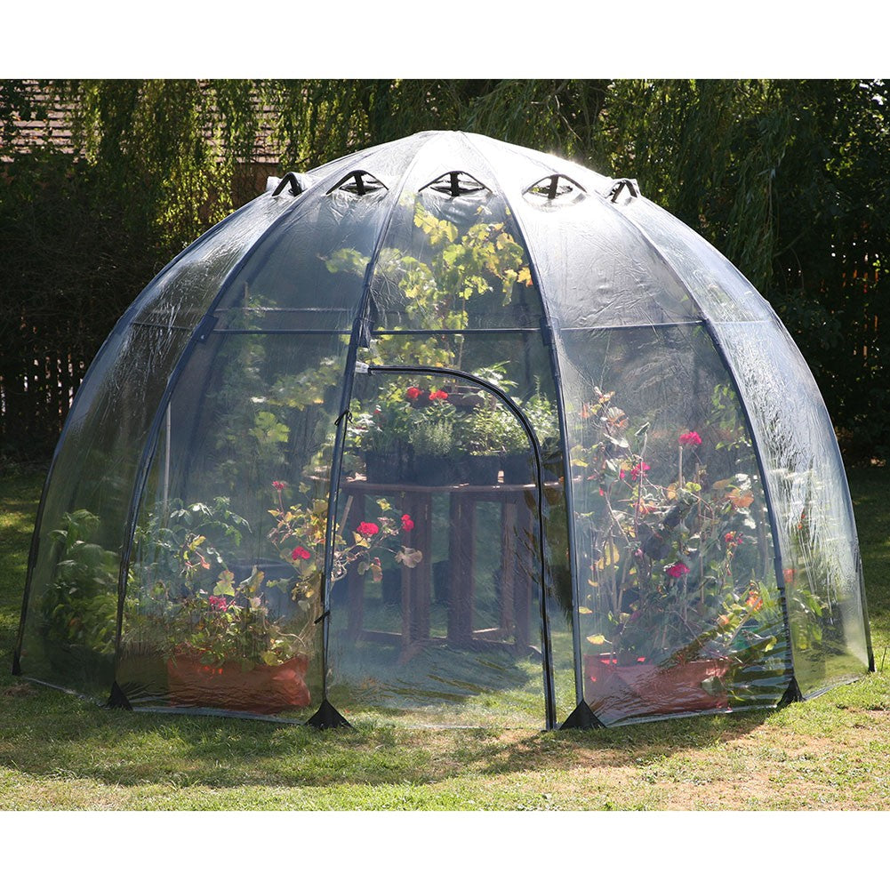 Haxnicks Sunbubble Gewächshaus in Iglu-Form aus UV-beständigem PVC mit Glasfaserrahmen, mobiler Pflanzenkuppel für Garten und Terrasse