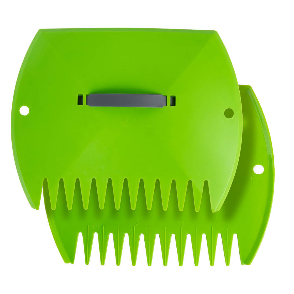 Grüner Laubkamm aus Kunststoff zum Aufsammeln von Laub und Gartenabfällen