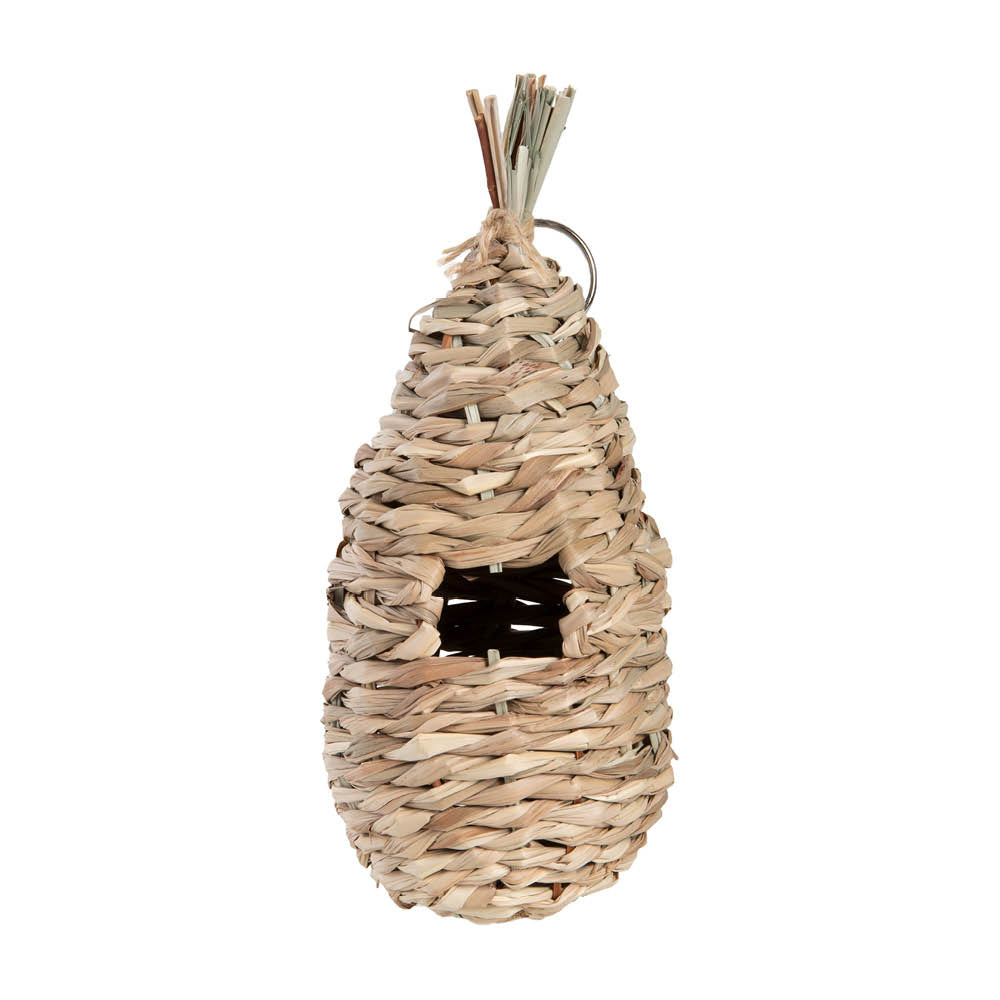 Nistbeutel aus Seegras mit Aufhängering – natürliche Vogelbehausung