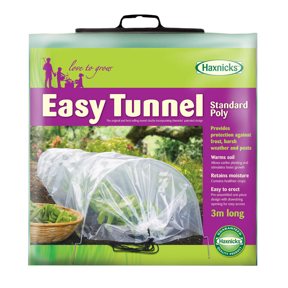 Verpackungs des Haxnicks Pflanzenschutztunnel Easy Poly Tunnel aus UV-beständigem Polyethylen zum Schutz von Gemüse und Jungpflanzen im Beet