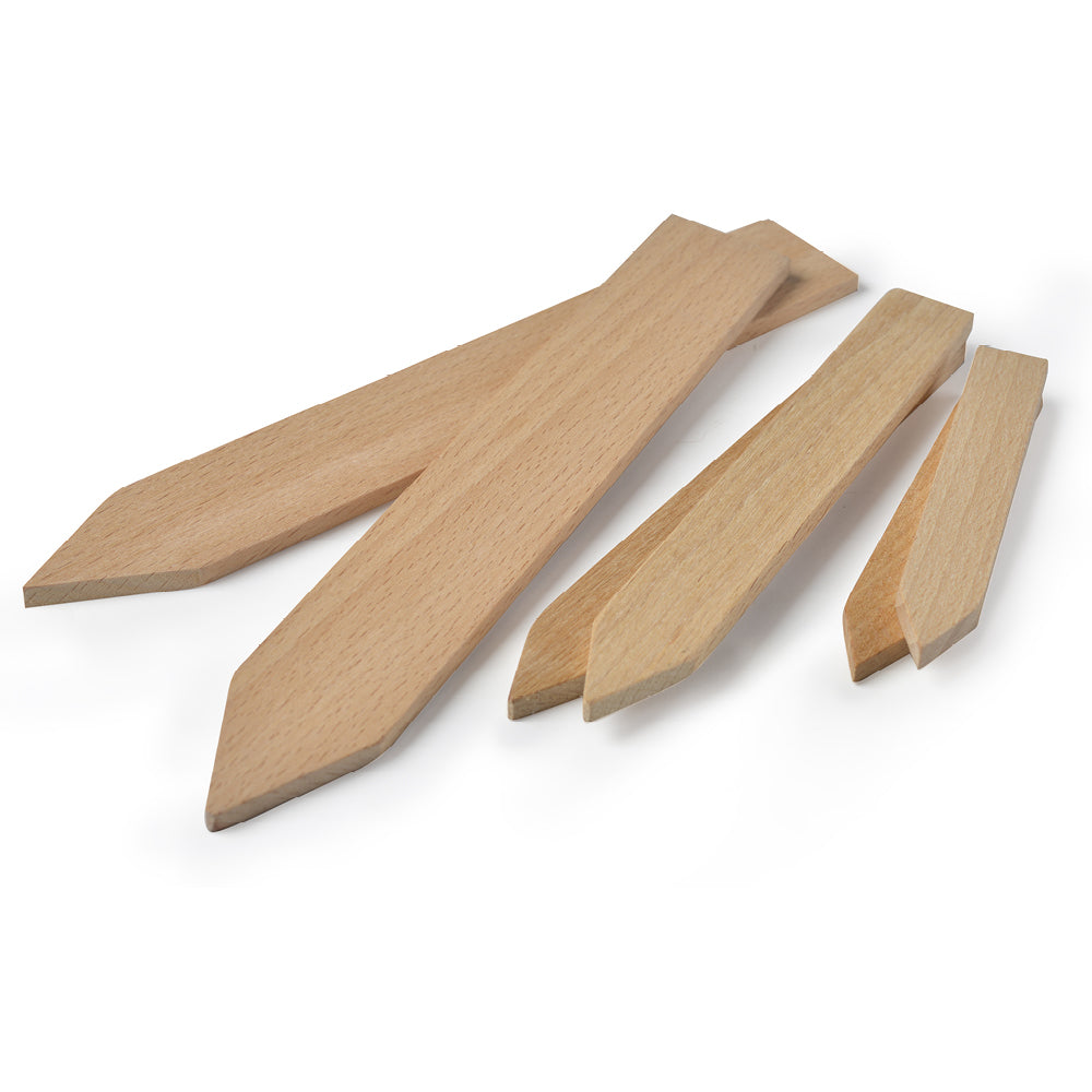 Holzetiketten für Pflanzen in drei Größen, naturfarben