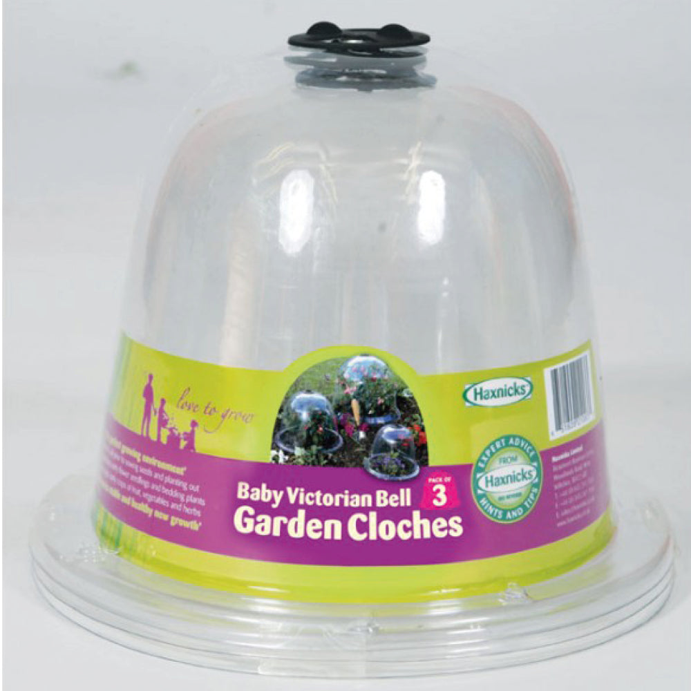 Haxnicks Pflanzglocke im 3er Set aus klarem Kunststoff, idealer Frost- und Pflanzenschutz im Garten