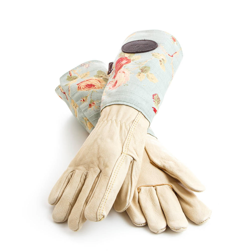 Rosenhandschuhe Bradleys – Lederhandschuhe mit langen Leinenstulpen