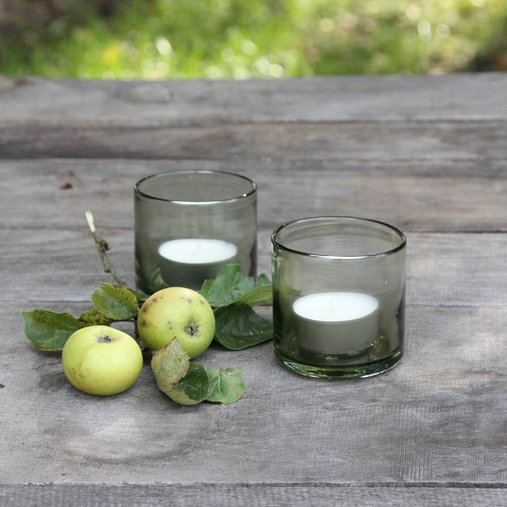 Teelicht Wellow aus Glas – schlichtes Windlicht für Tisch & Deko
