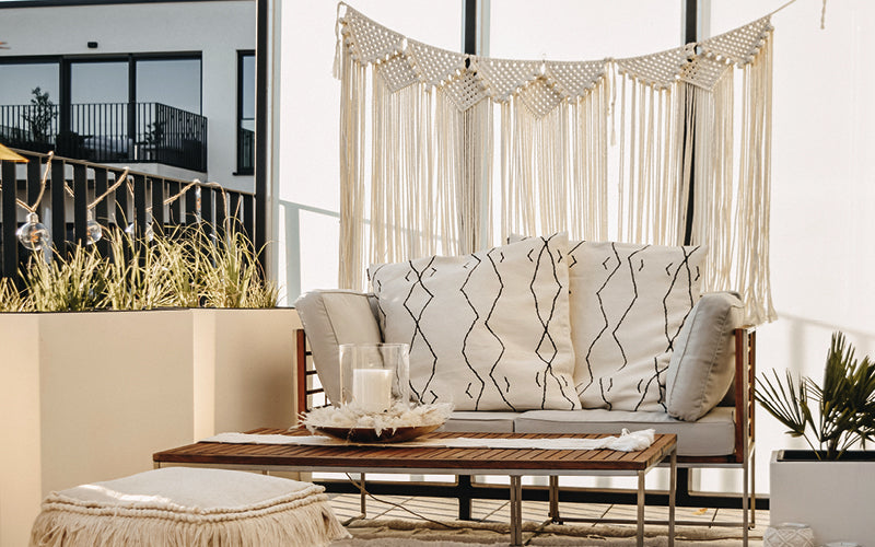 Makramee Vorhang im lässigen Boho-Style 