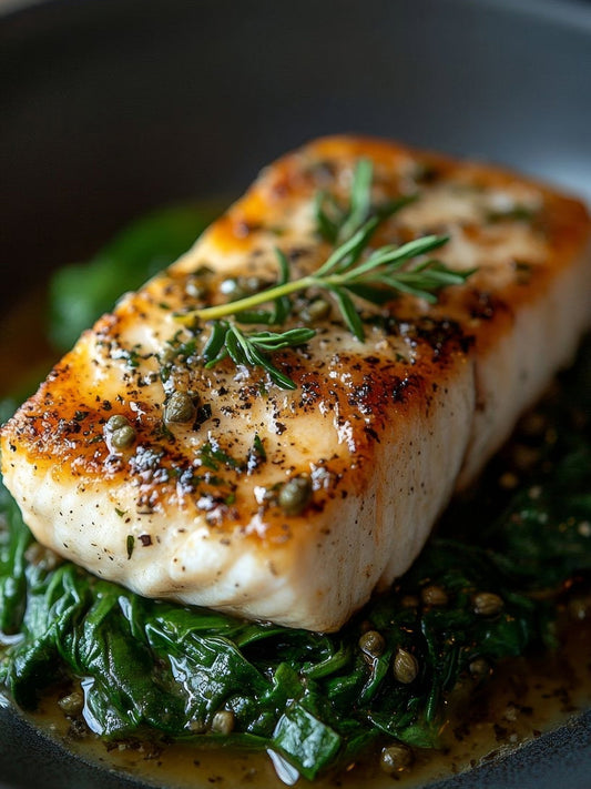 Kabeljau auf Blattspinat