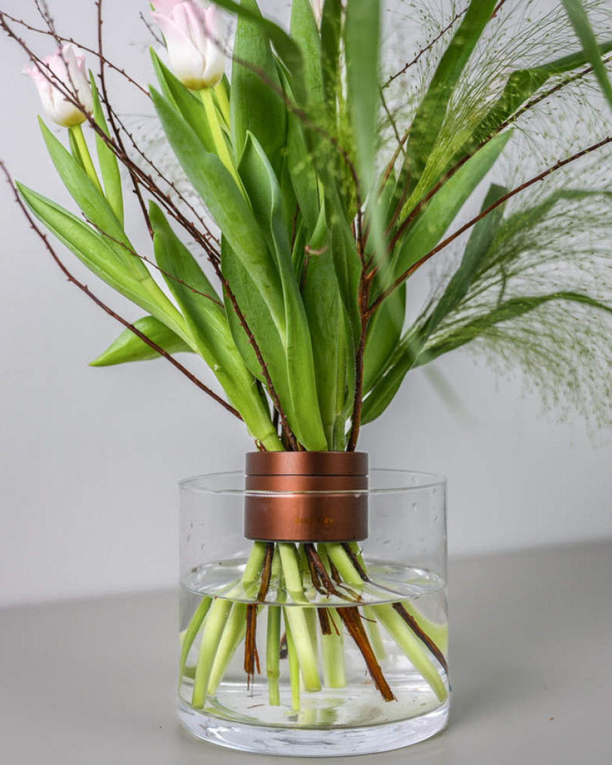 Hanataba Muddy Brown Bouquet  in Vase.