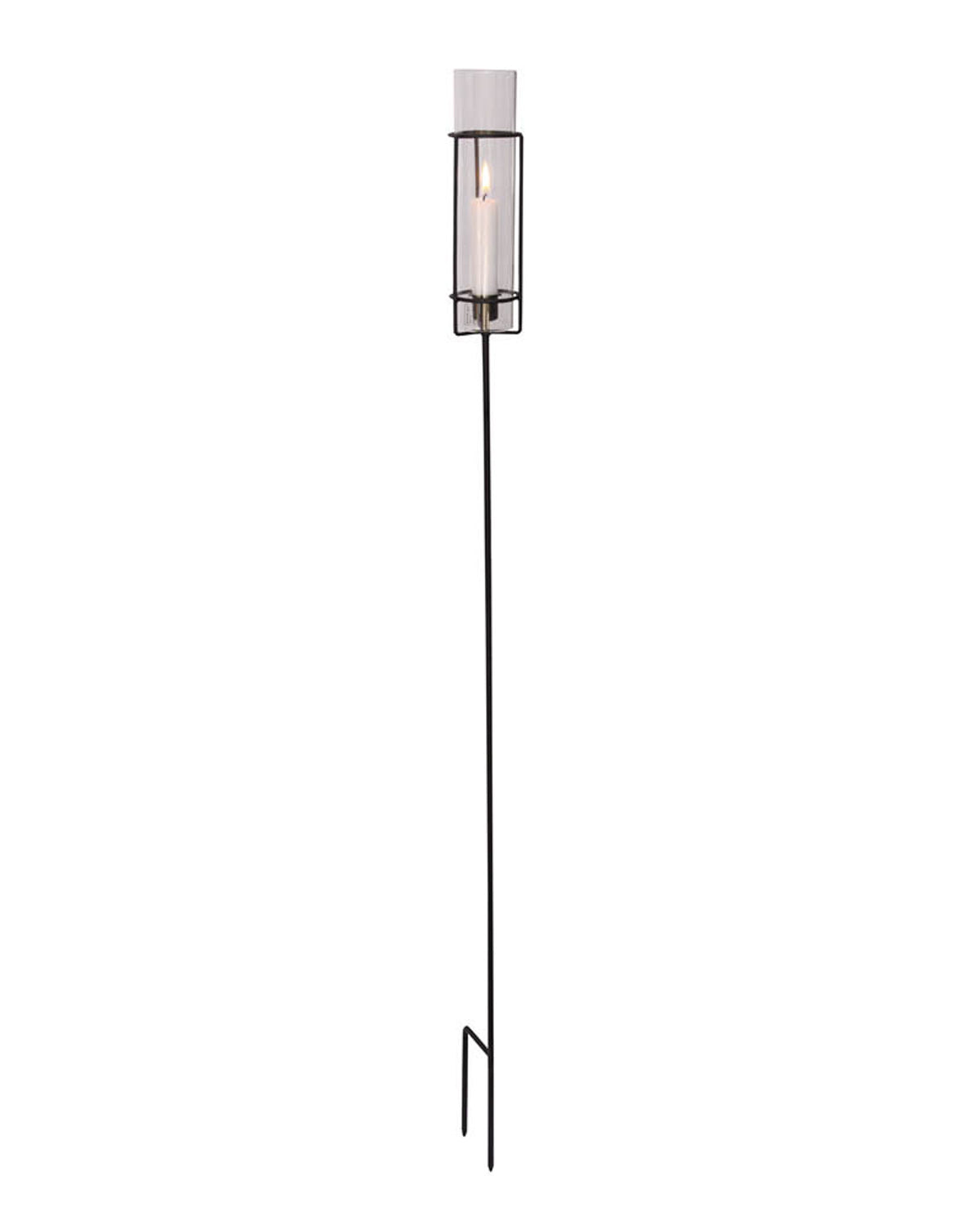 Outdoor-Stabkerzenhalter mit Glas – dekorative Gartenbeleuchtung in Rostoptik
