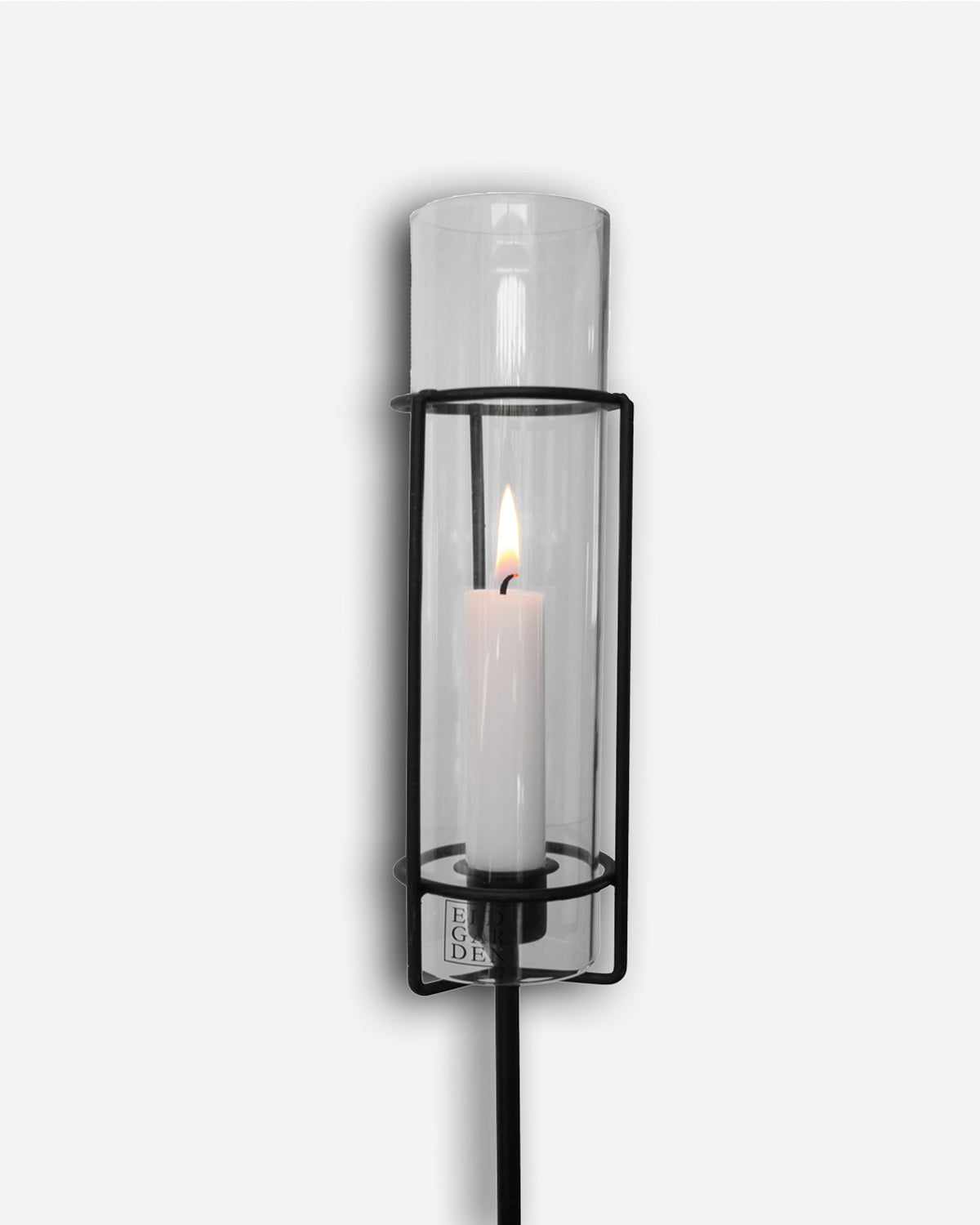 Outdoor-Stabkerzenhalter mit Glas – dekorative Gartenbeleuchtung in Rostoptik