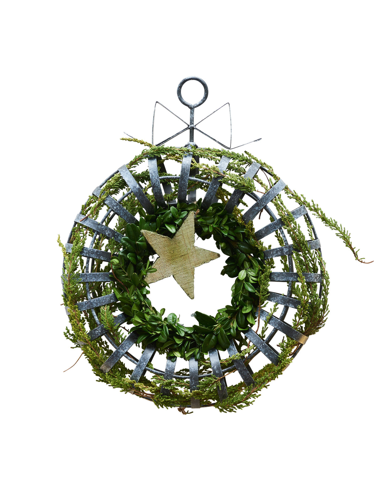 Türkranz mit Grün – natürliche Weihnachtsdekoration