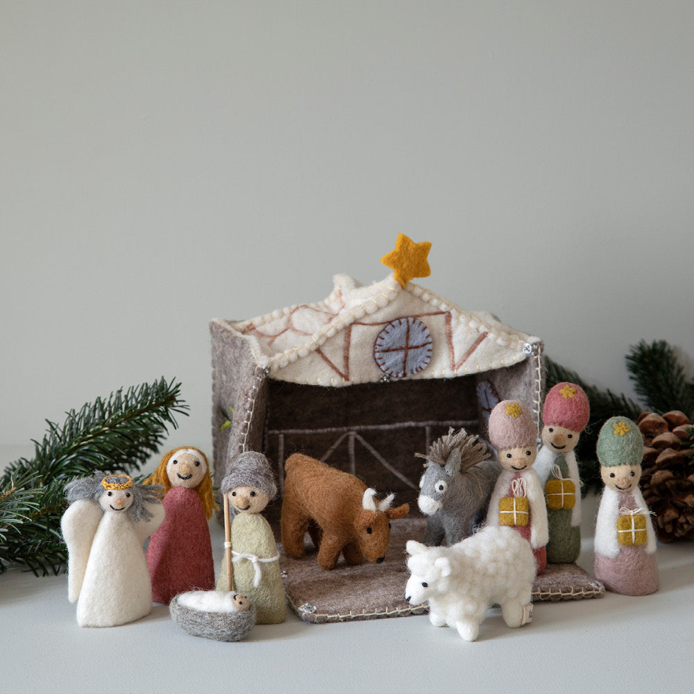 Nativity scene made of felt