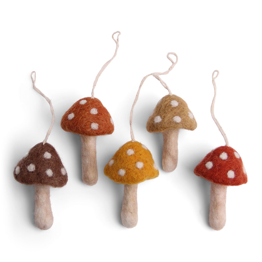 Fly agaric pendant – set of 5