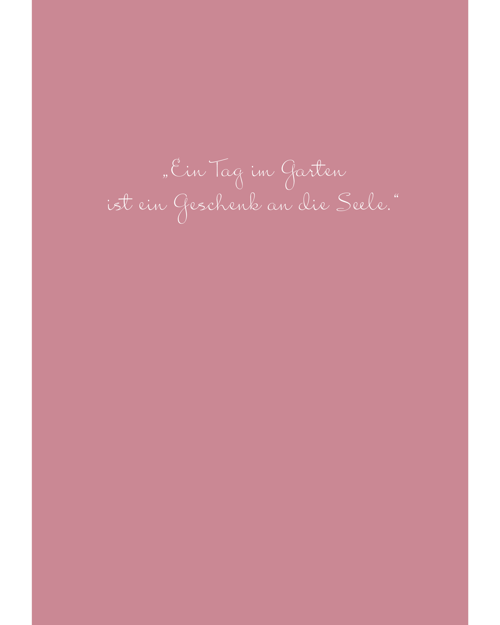 Innenseite des A5 Notizhefts Kapuzinerkresse – Gartenzauber Papeterie mit dem Zitat „Ein Tag im Garten ist ein Geschenk an die Seele.“