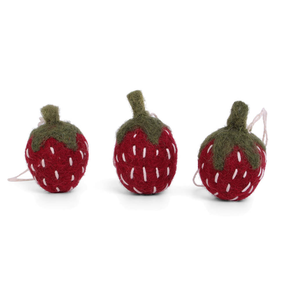 Anhaenger Erdbeeren 3er Set Gry und Sif