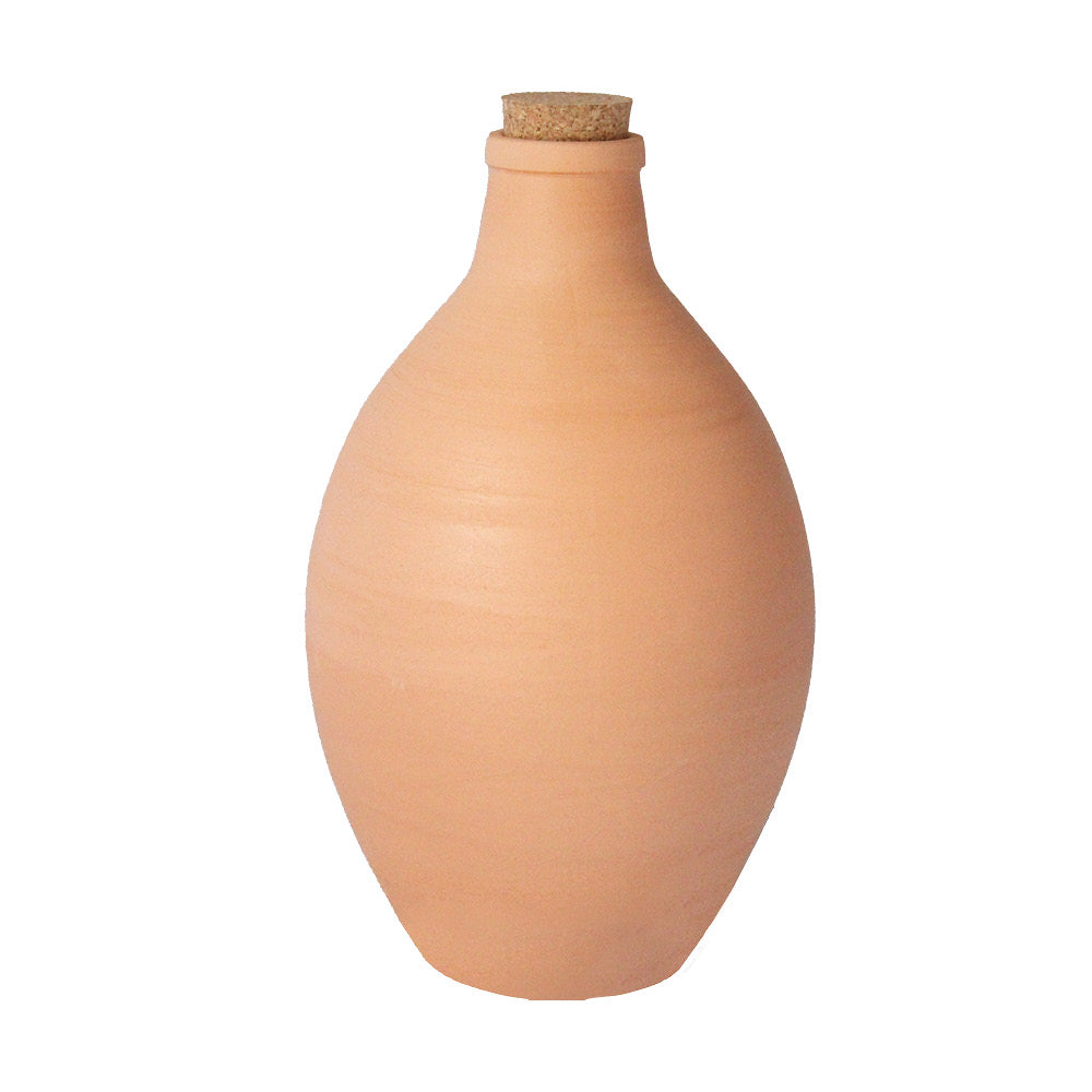 Terrakotta-Bewässerungstopf Olla mit Korkdeckel, 4 Liter. Nachhaltige Gartenlösung zur Wasserregulierung für Pflanzen.