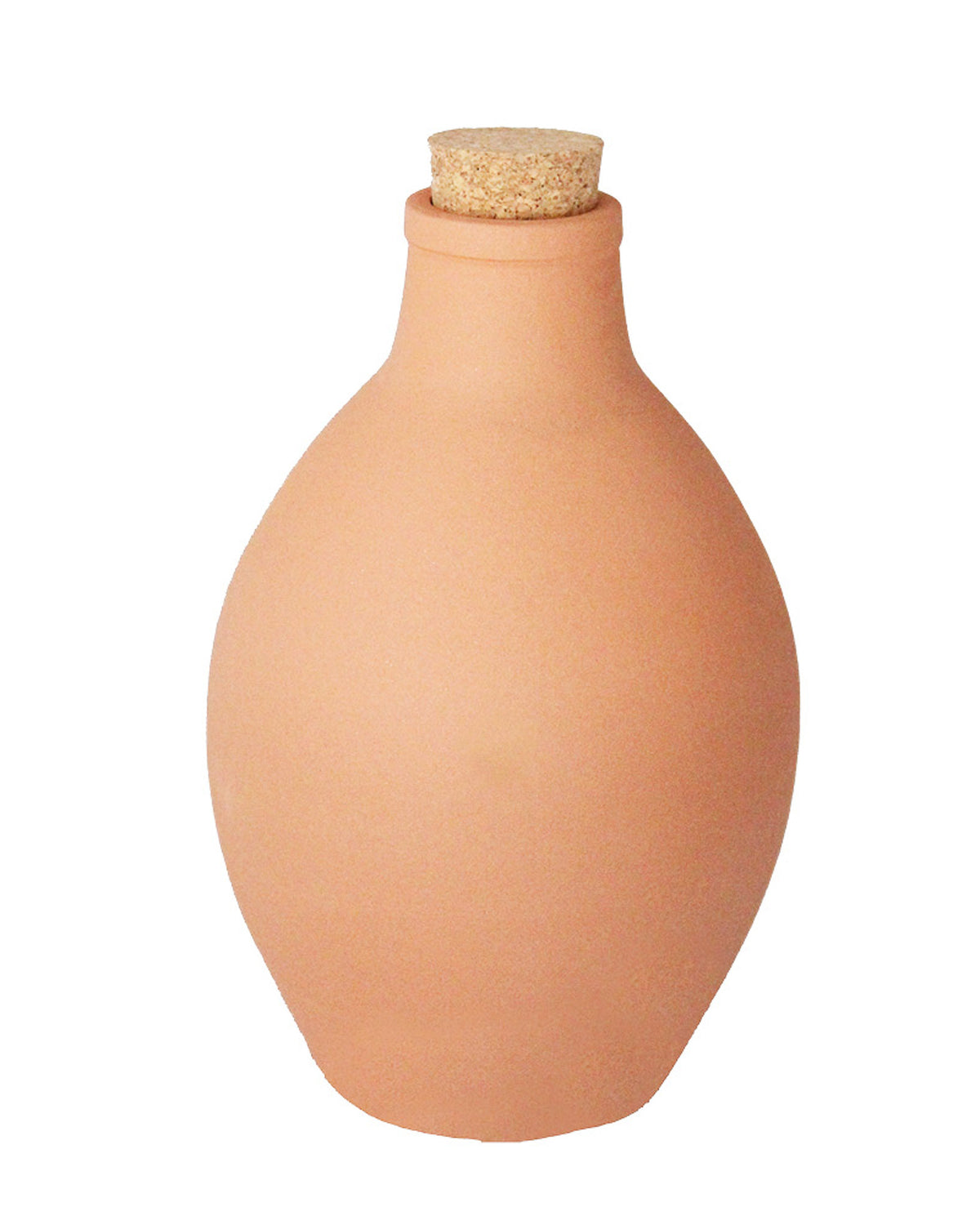 Terrakotta-Bewässerungstopf Olla mit Korkverschluss zur effizienten Gartenbewässerung. Fassungsvermögen: 1,9 Liter.
