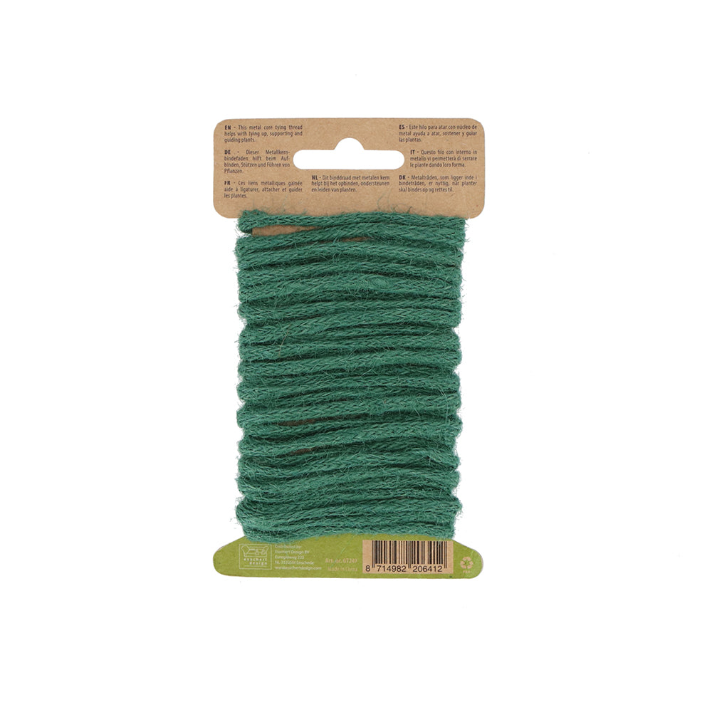 Dunkelgrüner Bindedraht aus Jute – 5 Meter Gartendraht zum Stützen von Pflanzen