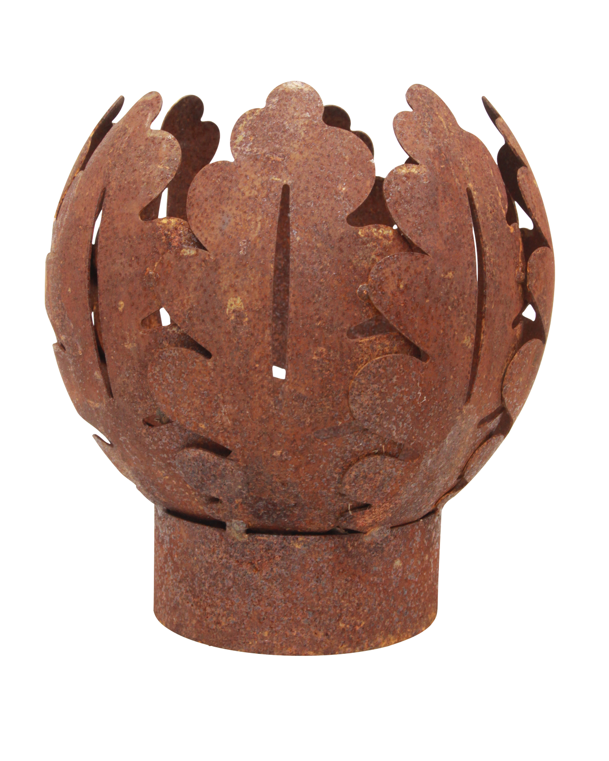 Garten-Teelicht Eichenblatt aus rostigem Metall von Eldgarden – Outdoor-Teelicht für Garten & Terrasse