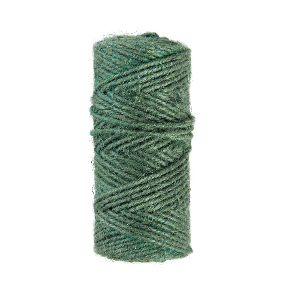 Grüner Jutebindfaden zum Fixieren von Pflanzen im Garten