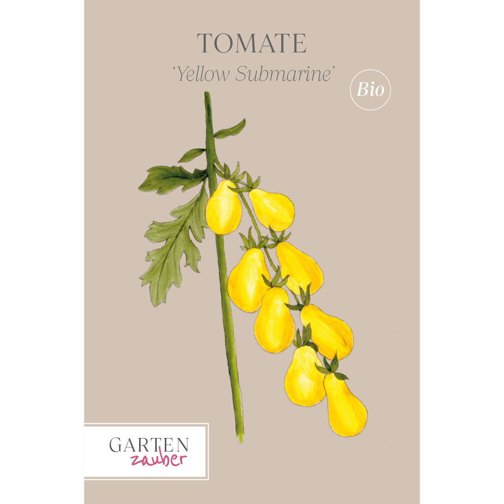 Vorderansicht Saatguttuete 'Yellow Submarine' aus der Gartenzauber-Saatgutserie