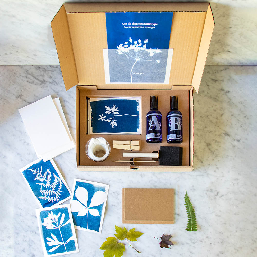 DIY Cyanotypie-Kit von Botanopia – Komplett-Set mit Emulsion, Glasrahmen, Spezialpapier und Zubehör