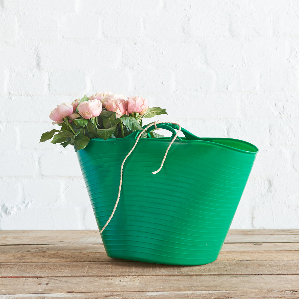 Tubtrug Gartenbottich Grün mit Blumen – vielseitig für Garten & Haushalt