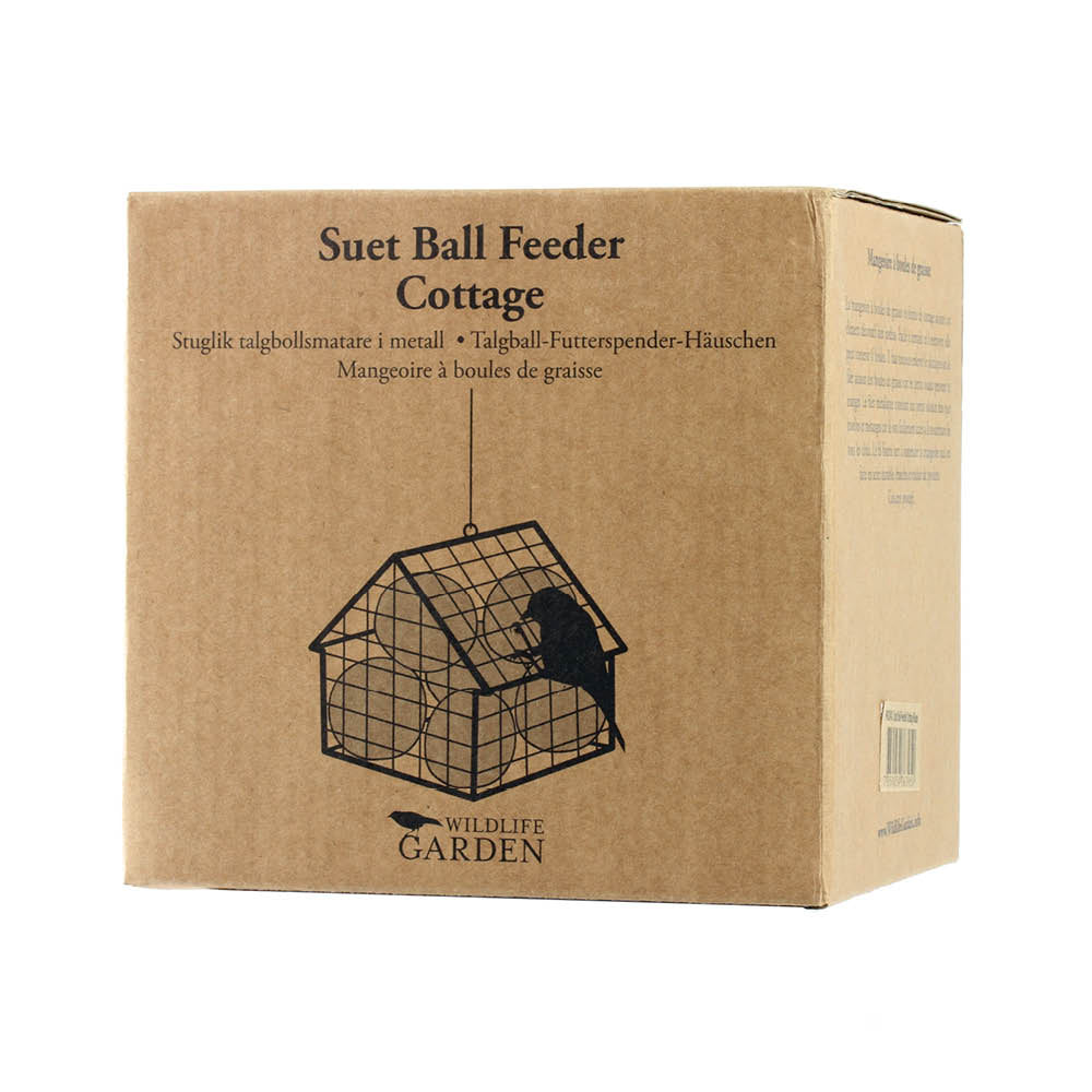 Verpackung des Wildlife Garden Meisenknödel-Futterspender Häuschens.