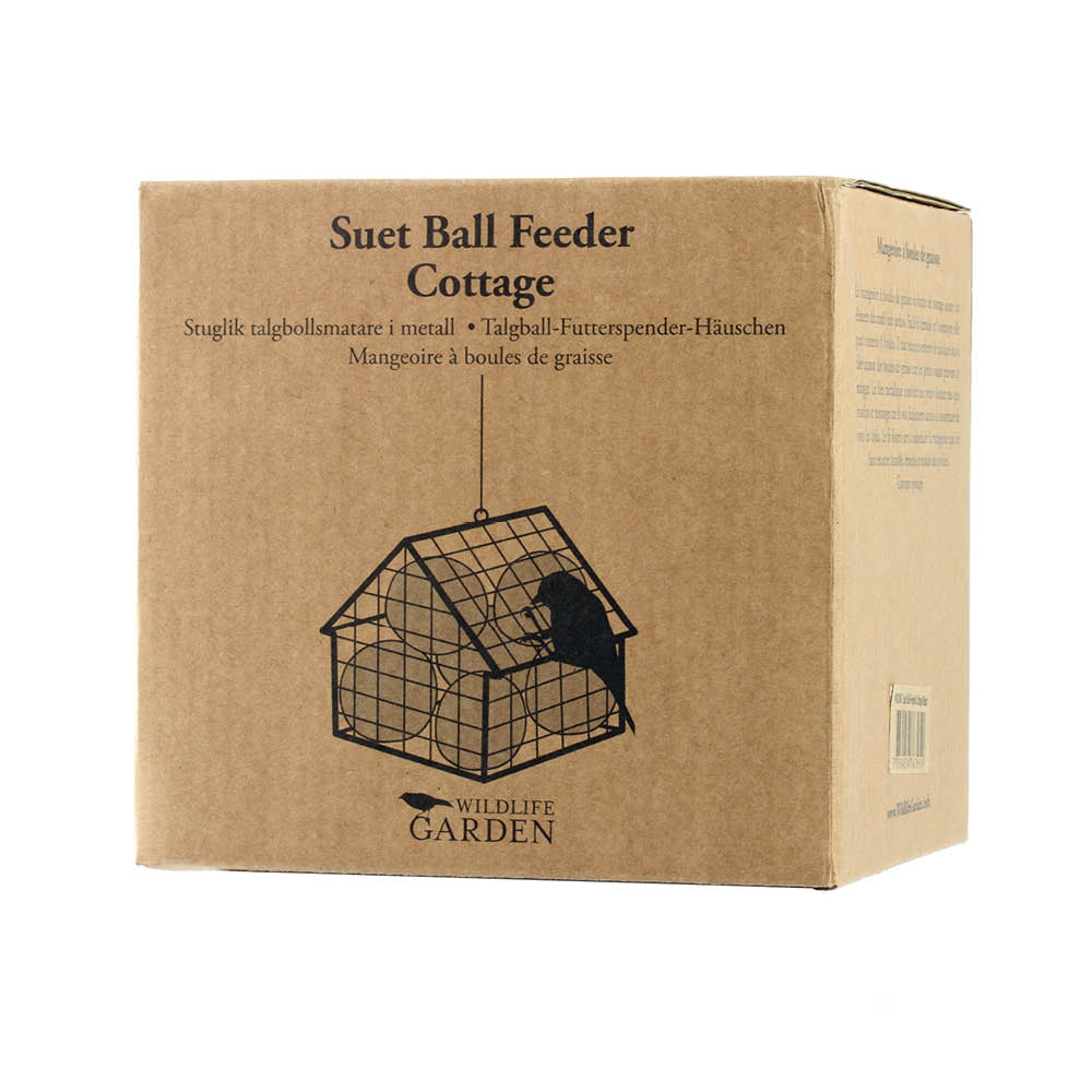Verpackung des Wildlife Garden Meisenknödel-Futterspender Häuschens.