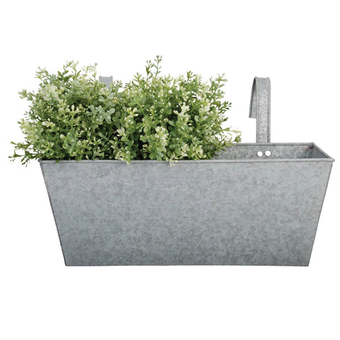 Balkonkasten aus Zink – Pflanzgefäß mit Haken im Antik-Look