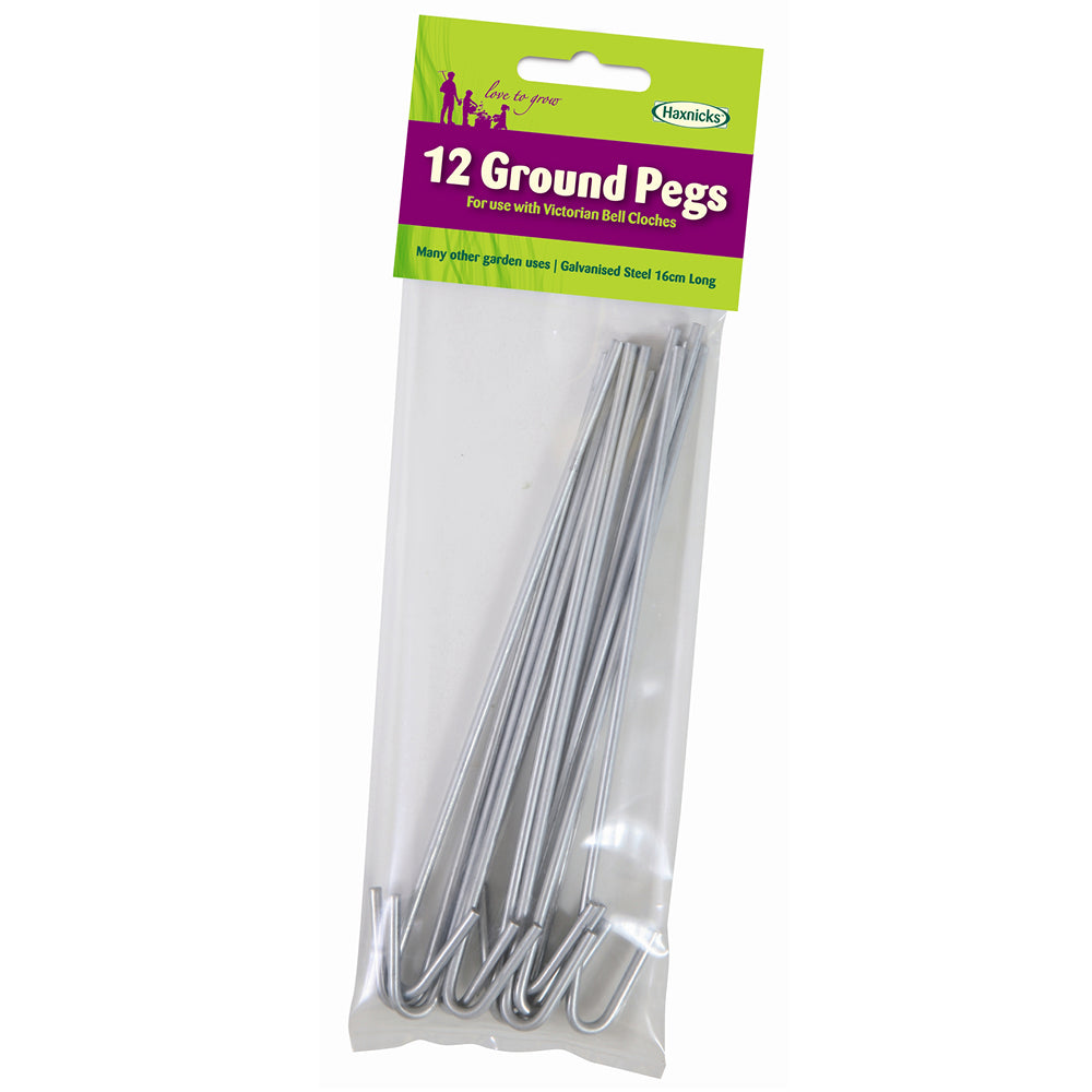 Haxnicks Bodenhaken im 12er Set aus verzinktem Stahl zur Befestigung von Pflanzglocken, Vlies und Folien im Garten