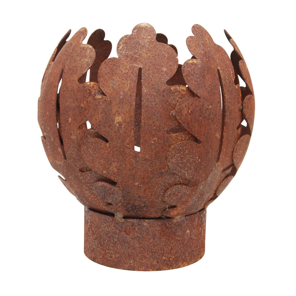 Garten-Teelicht Eichenblatt aus rostigem Metall von Eldgarden – Outdoor-Teelicht für Garten & Terrasse