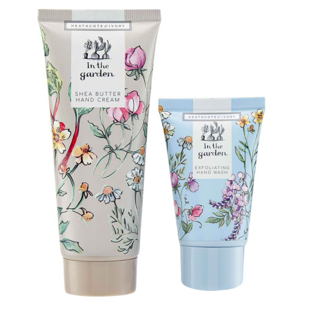Pflege-Duo von Heathcote & Ivory in dekorativer Metalldose – Handcreme & Peeling