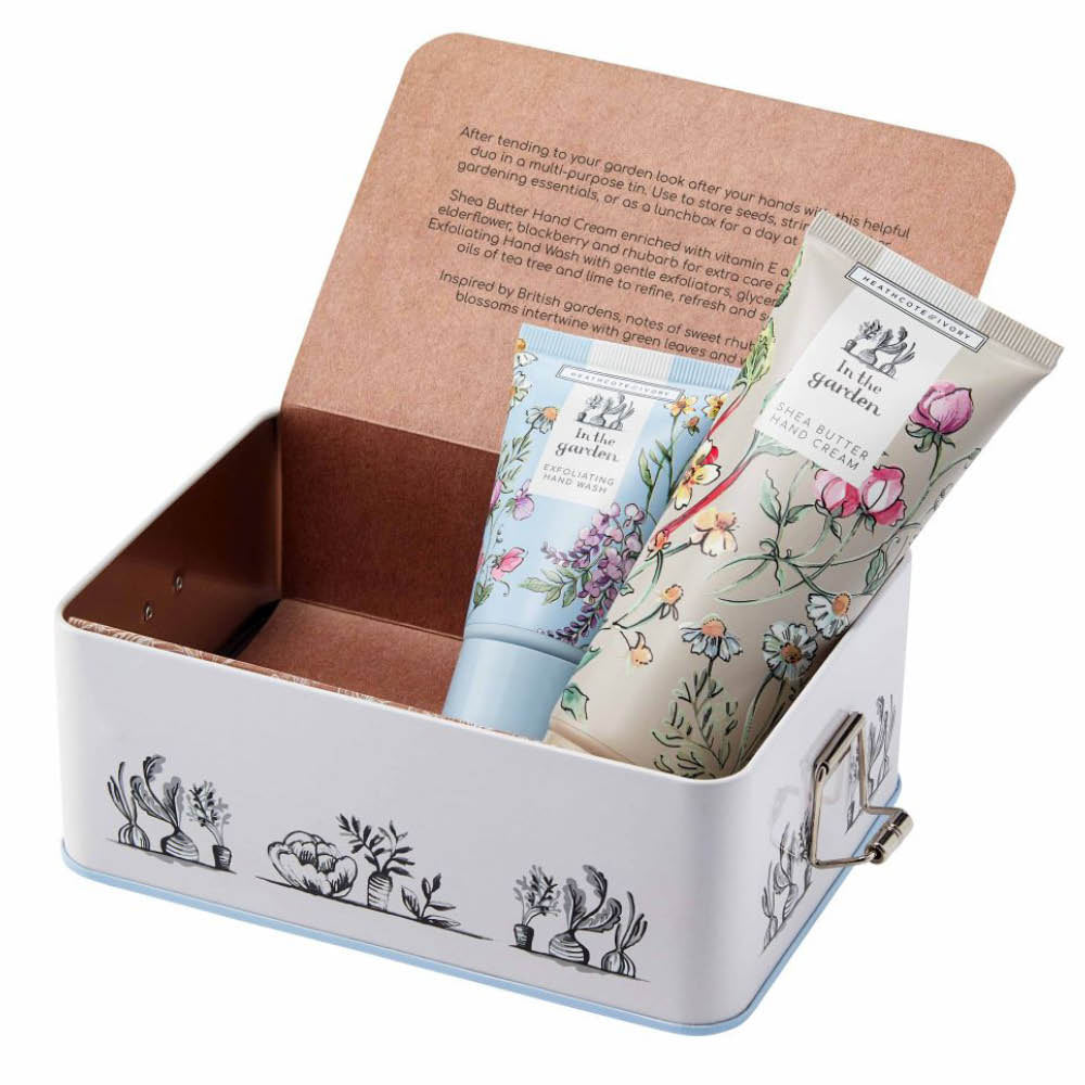 Handpflege-Set In the Garden von Heathcote & Ivory in Geschenkdose – Gartenzauber