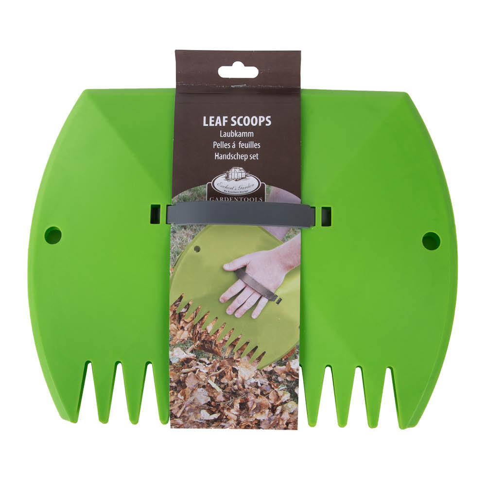 Verpackter Laubkamm in Grün – robustes Gartenwerkzeug zum Sammeln von Laub