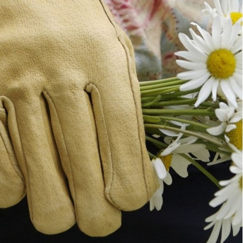 Rosenhandschuhe Bradleys – Lederhandschuhe mit langen Leinenstulpen