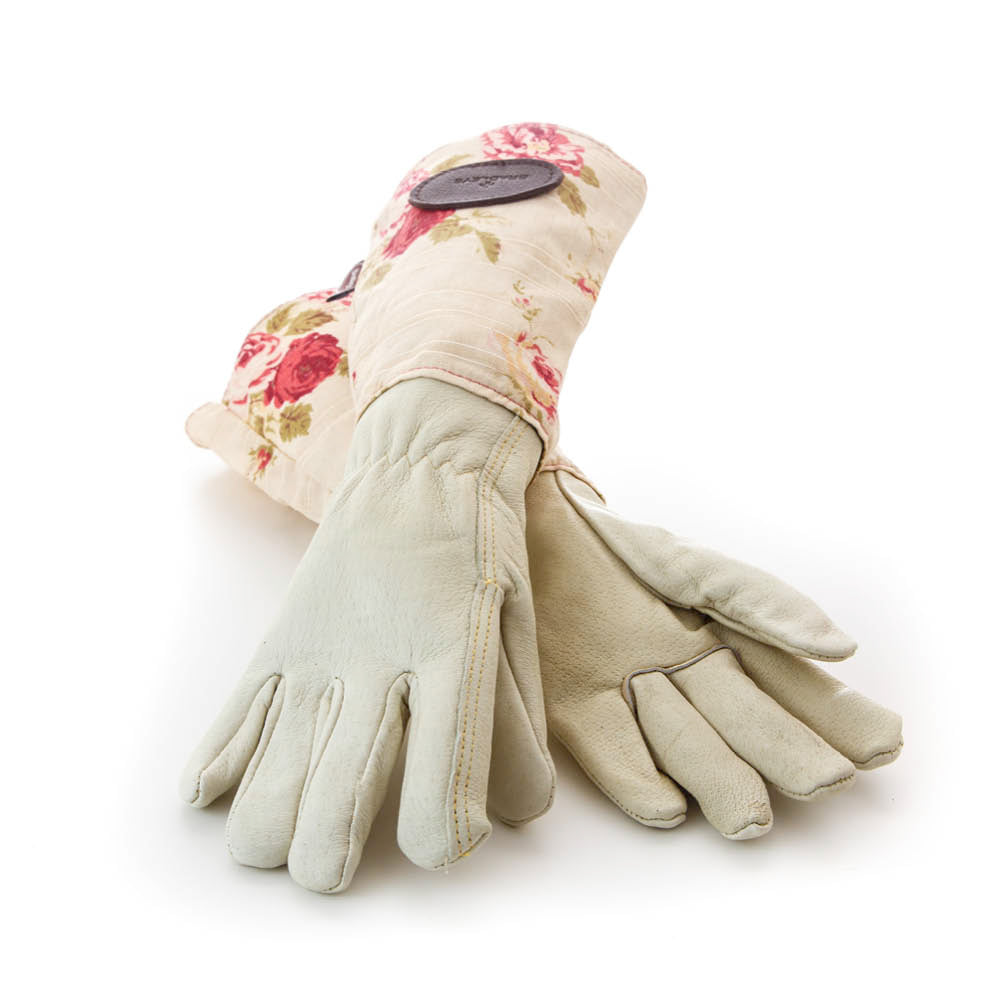 Rosenhandschuhe Bradleys – Lederhandschuhe mit langen Leinenstulpen
