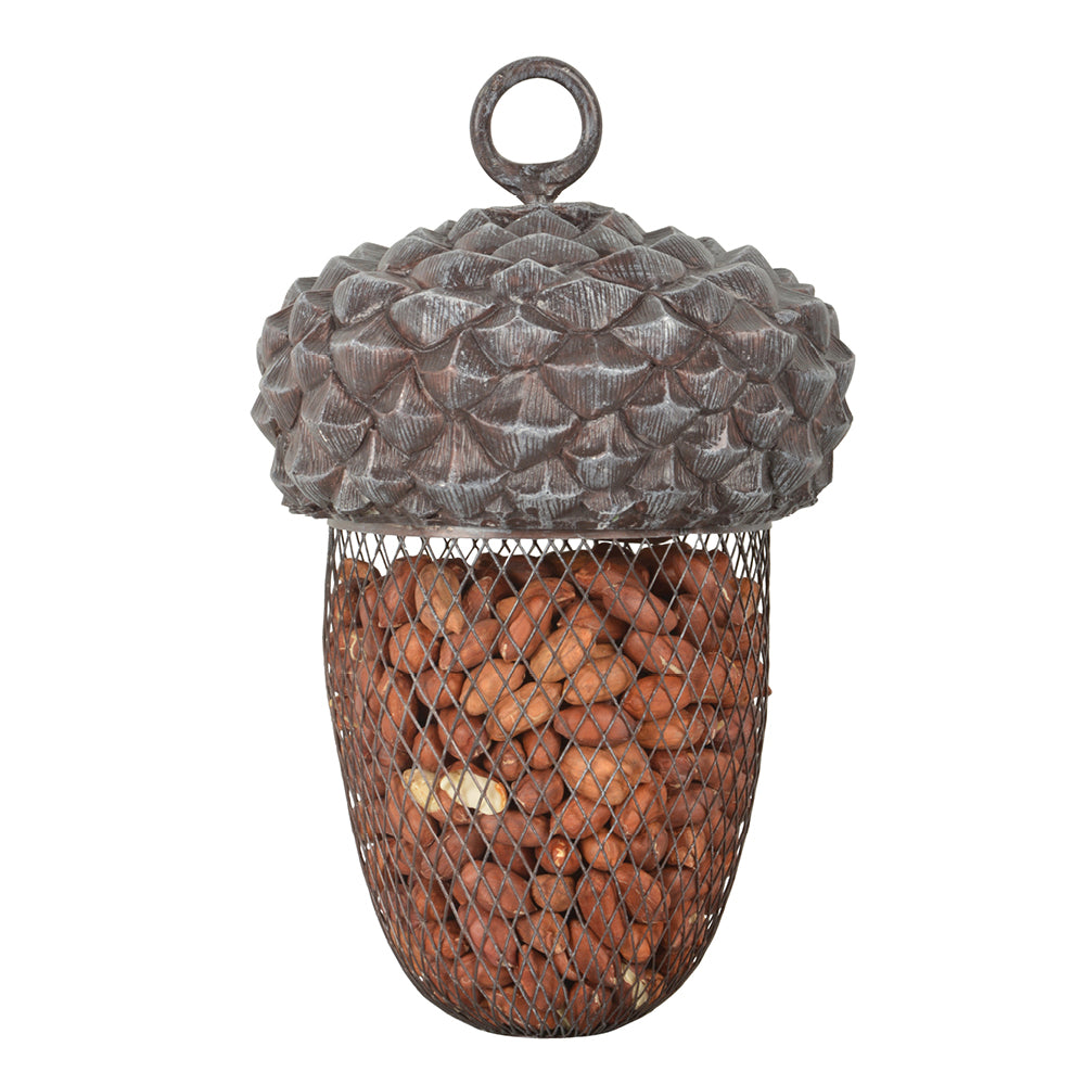 Eichelförmige Futterstelle mit Erdnüssen